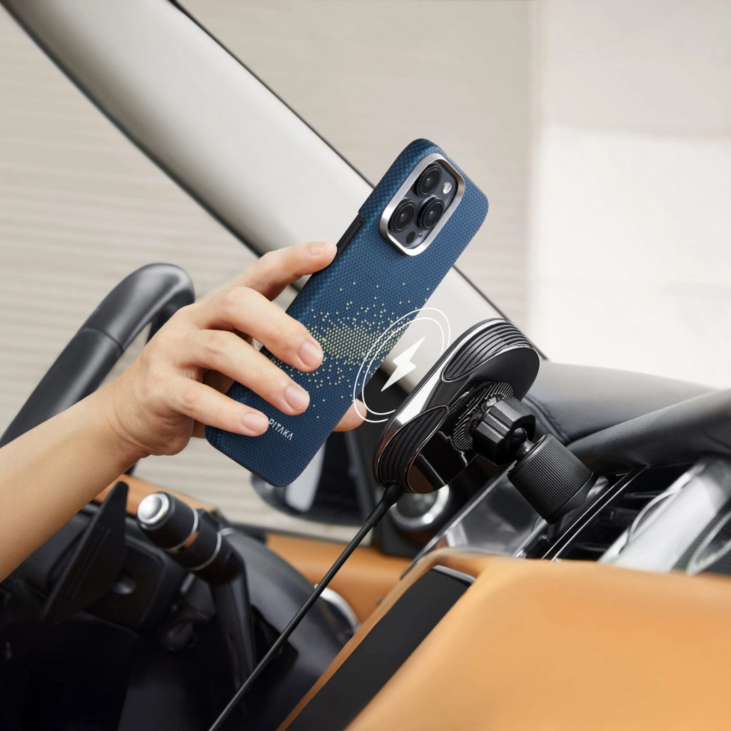 Husa MagEZ 5 Starpeak Over the horzion, Aramida iPhone 16 Pro Max, Albastru, MagSafe, Ultra Slim StarPeak