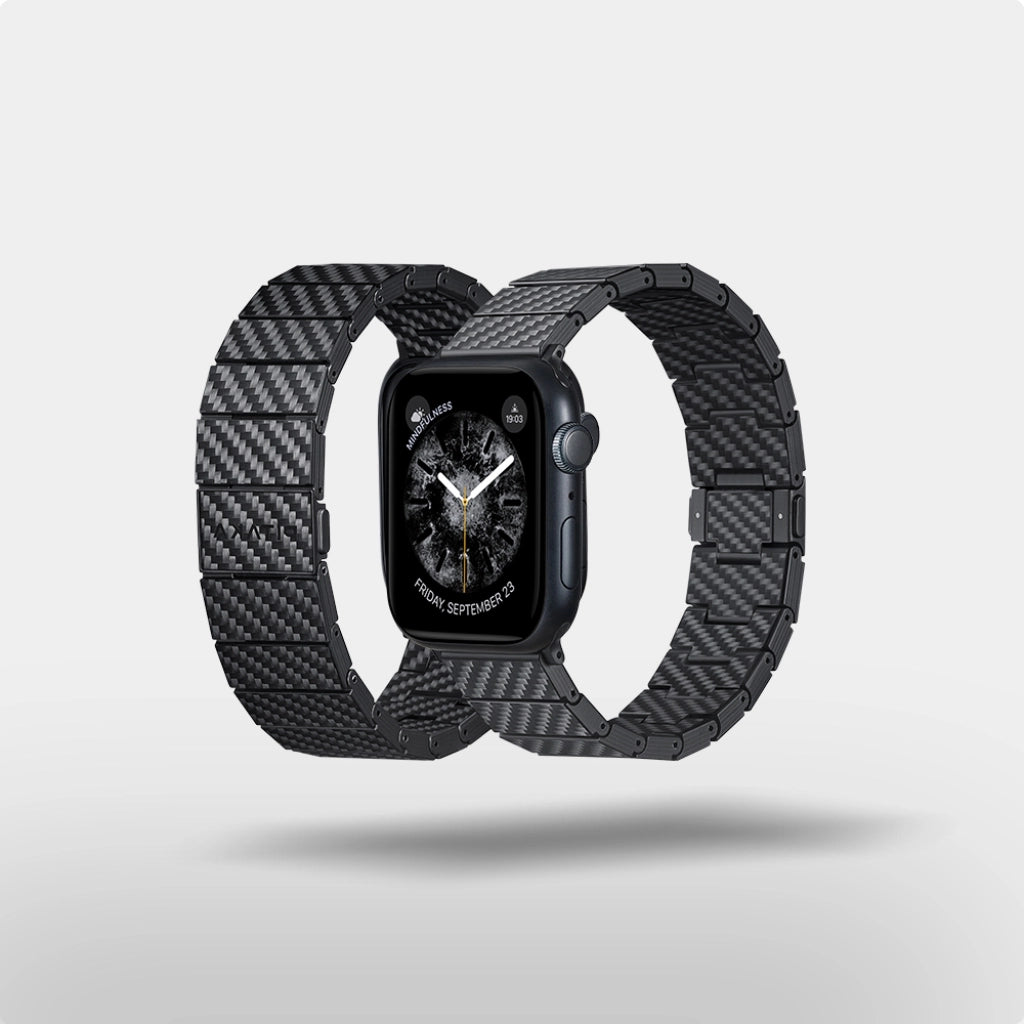 PITAKA Apple Watch カーボン モダン 44 45 49mm PITAKA Carbon Fiber Link Apple Watch Band / Size 42 & 44