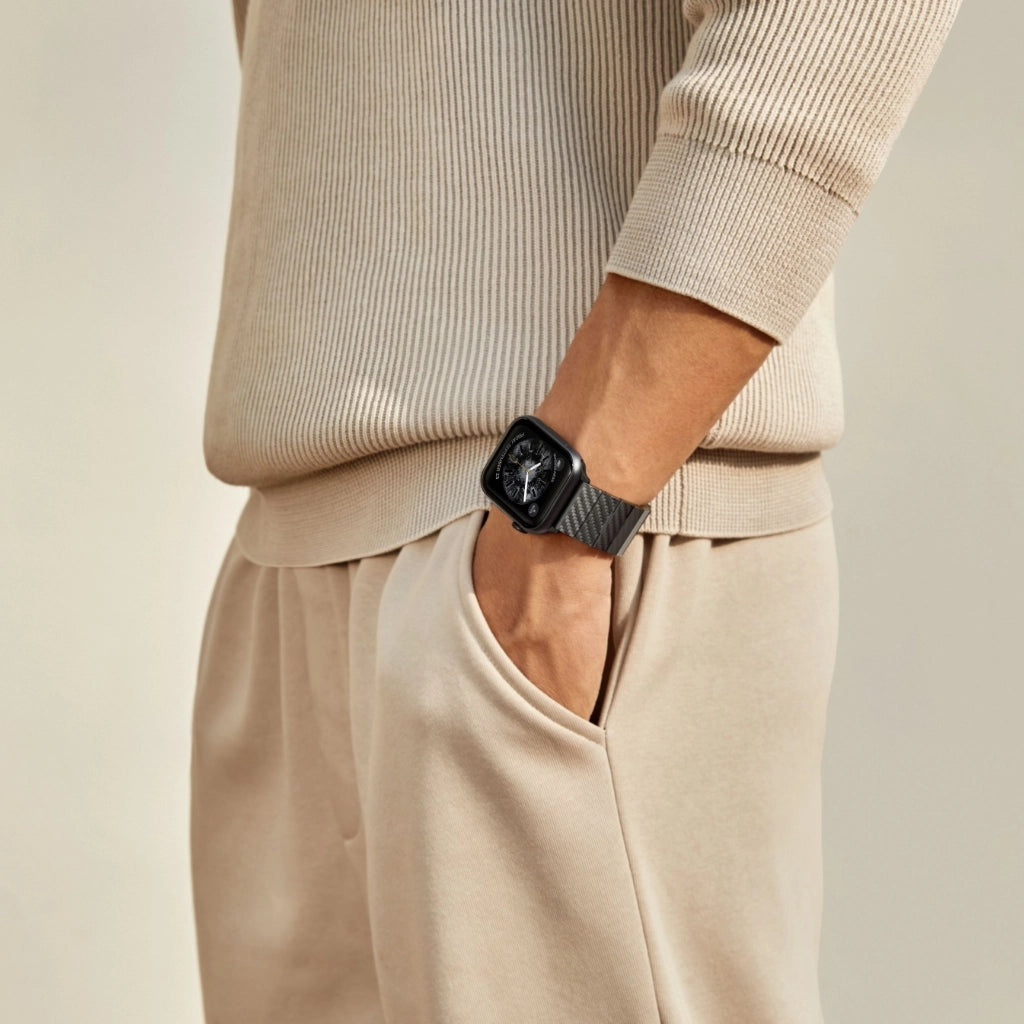 PITAKA Apple Watch カーボン モダン 44 45 49mm Carbon Fiber Apple Watch Bands: Light & Non-Allergenic | PITAKA